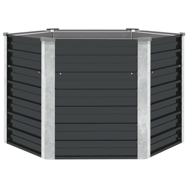 Garten-Hochbeet Anthrazit 129 x 129 x 77 cm Verzinkter Stahl