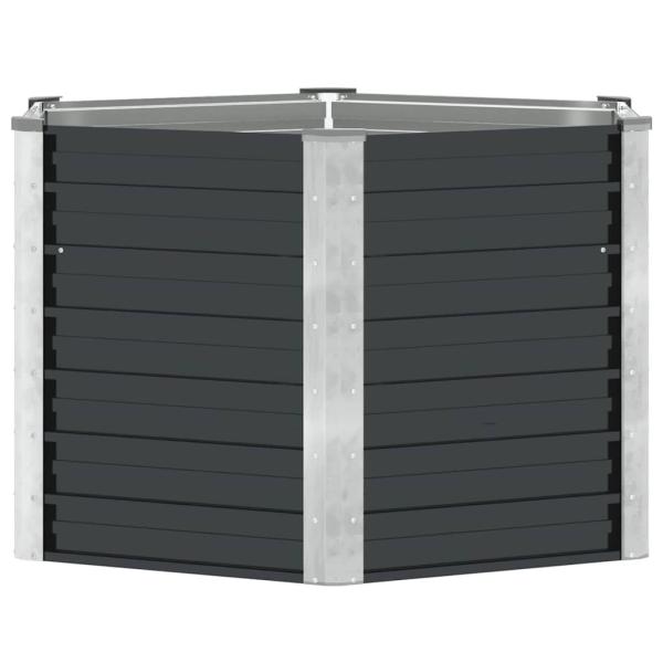 Garten-Hochbeet Anthrazit 129 x 129 x 77 cm Verzinkter Stahl