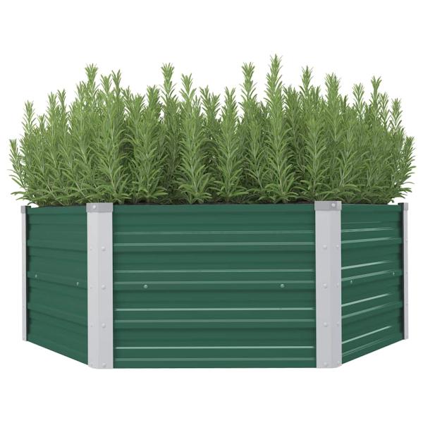 ARDEBO.de - Hochbeet 129x129x45 cm Verzinkter Stahl Grün