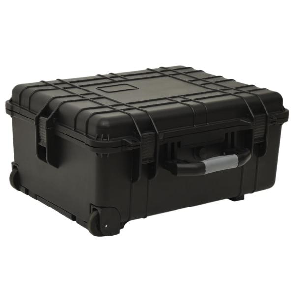 ARDEBO.de - Flugkoffer mit Rollen Schwarz 58x45x27 cm PP