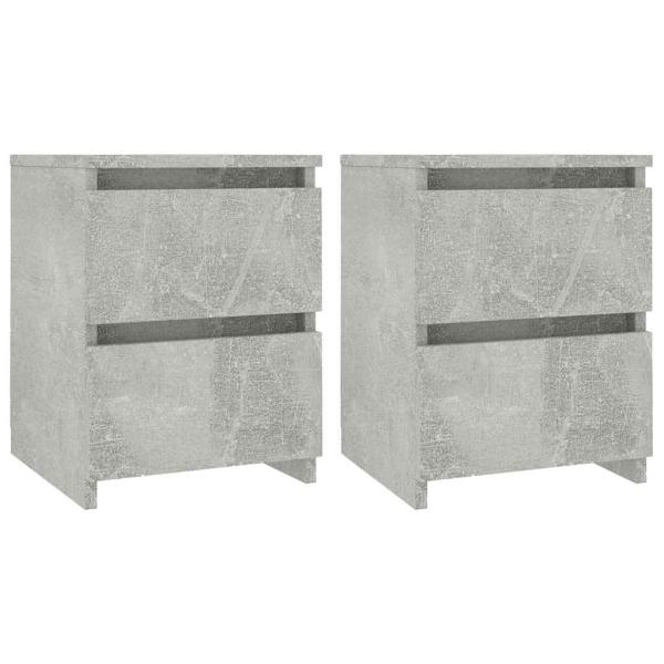 Nachttische 2 Stk. Betongrau 30×30×40 cm Holzwerkstoff