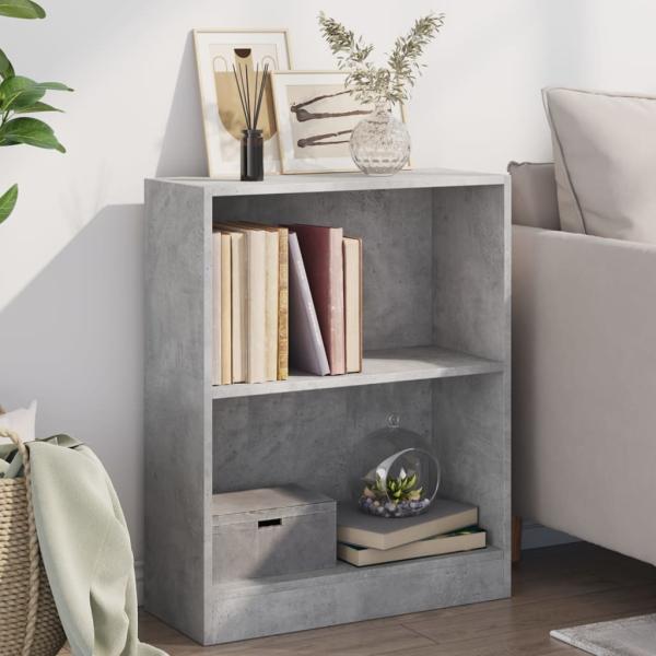 ARDEBO.de - Bücherregal Betongrau 60x24x76 cm Holzwerkstoff