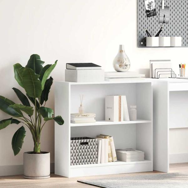 ARDEBO.de - Bücherregal Weiß 80x24x75 cm Holzwerkstoff