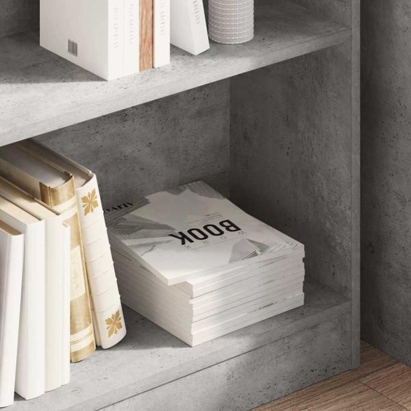 Bücherregal Betongrau 80x24x75 cm Holzwerkstoff