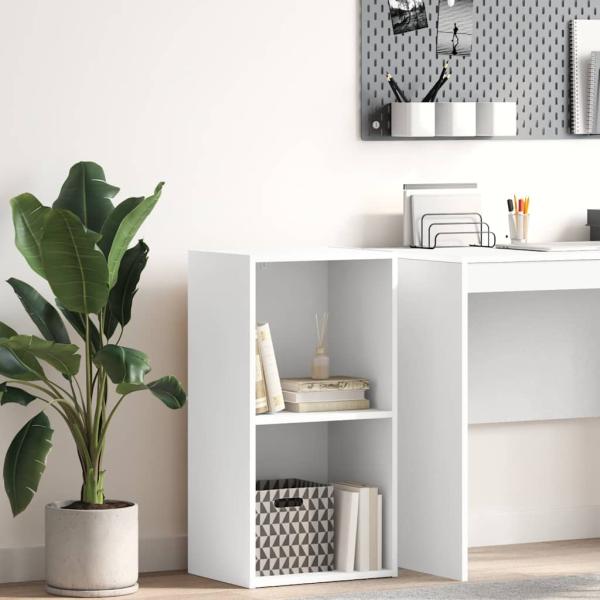 ARDEBO.de - Bücherregal 2 Fächer Weiß 40x30x76,5 cm Holzwerkstoff