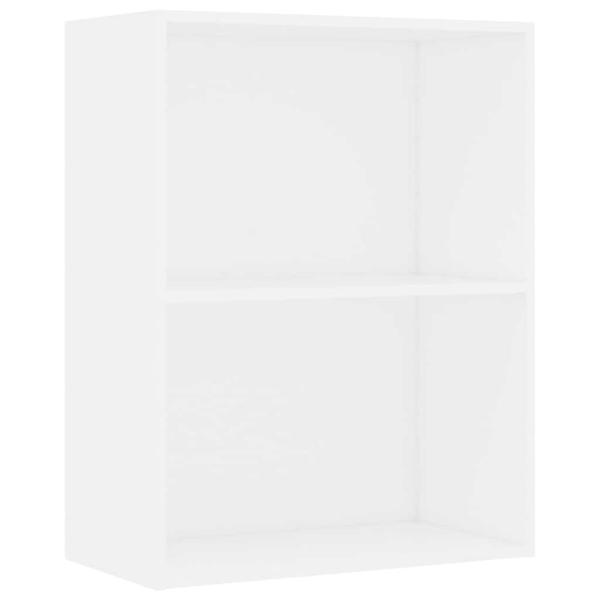 B?cherregal 2 F?cher Wei? 60x30x76,5 cm Holzwerkstoff