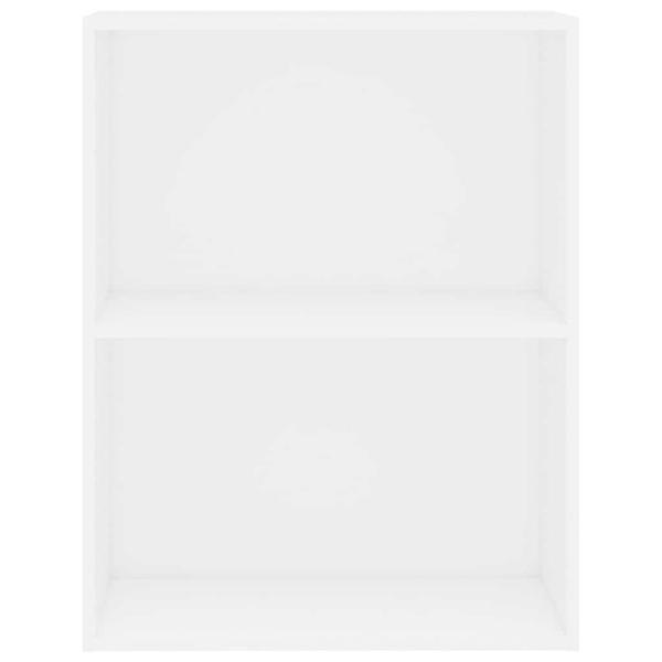 B?cherregal 2 F?cher Wei? 60x30x76,5 cm Holzwerkstoff