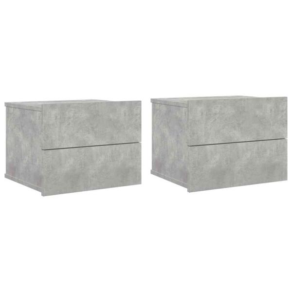 Nachttische 2 Stk. Betongrau 40x30x30 cm Holzwerkstoff