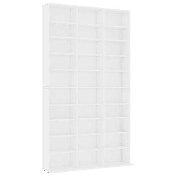 CD-Schrank Weiß 102x23x177,5 cm Holzwerkstoff