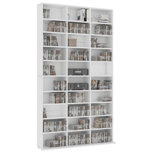 CD-Schrank Weiß 102x23x177,5 cm Holzwerkstoff