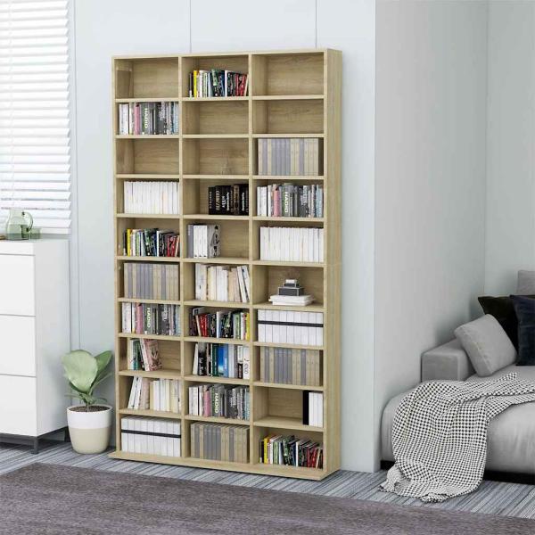 ARDEBO.de - CD-Schrank Sonoma-Eiche 102x23x177,5 cm Holzwerkstoff