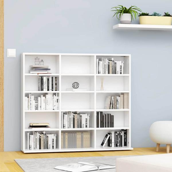 ARDEBO.de - CD-Regal Weiß 100x23x89,5 cm Holzwerkstoff