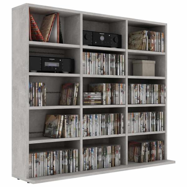 CD-Regal Betongrau 100x23x89,5 cm Holzwerkstoff