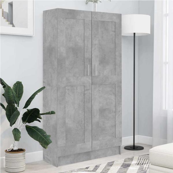 ARDEBO.de - Bücherregal Betongrau 82,5x30,5x150 cm Holzwerkstoff