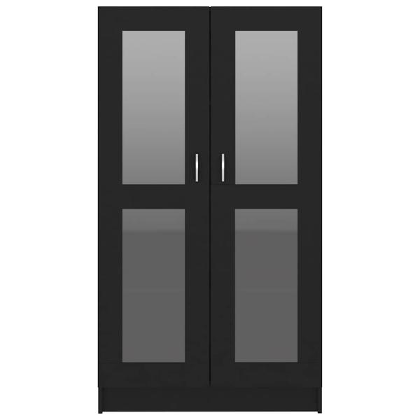 Vitrinenschrank Schwarz 82,5x30,5x150 cm Holzwerkstoff