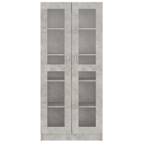 Vitrinenschrank Betongrau 82,5x30,5x185 cm Holzwerkstoff