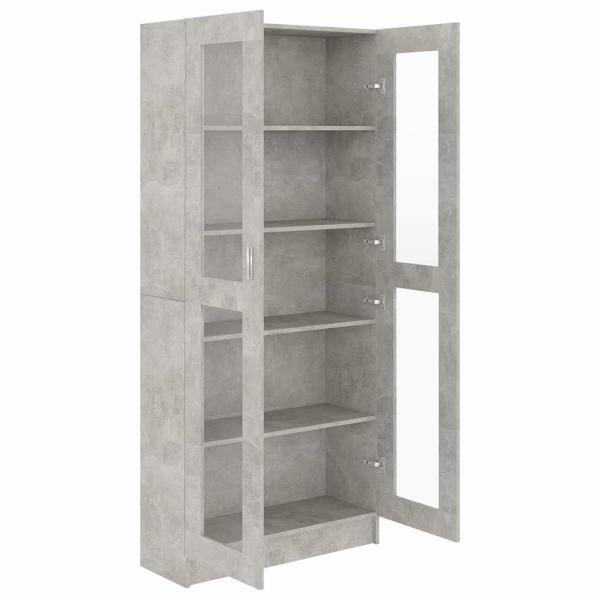 Vitrinenschrank Betongrau 82,5x30,5x185 cm Holzwerkstoff