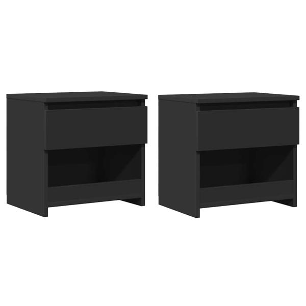 Nachttische 2 Stk. Schwarz 40x30x39 cm Holzwerkstoff