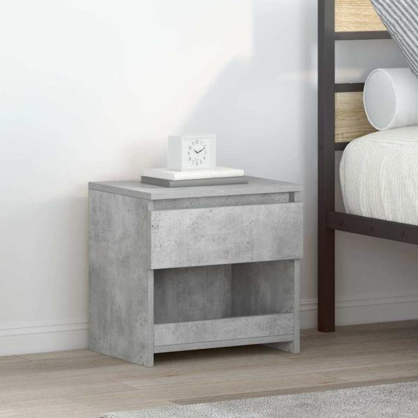 ARDEBO.de - Nachttische 2 Stk. Betongrau 40x30x39 cm Holzwerkstoff