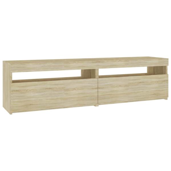 ARDEBO.de - TV-Schränke 2 Stk. mit LED-Leuchten Sonoma-Eiche 75x35x40 cm