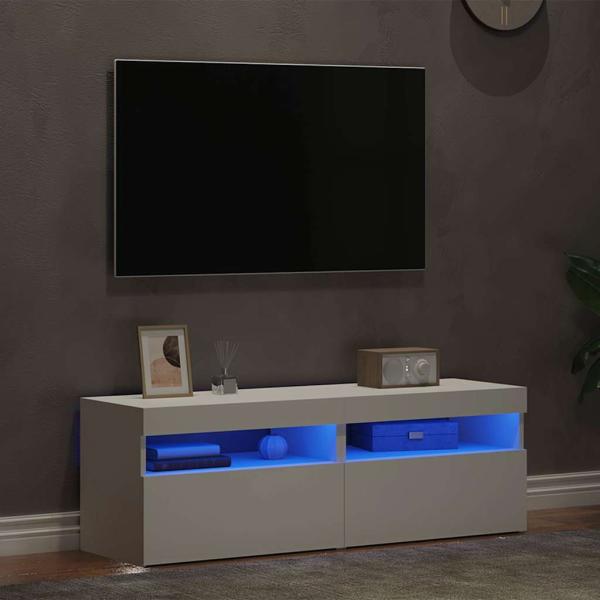 ARDEBO.de - TV-Schränke mit LED-Leuchten 2 Stk. Weiß 60x35x40cm