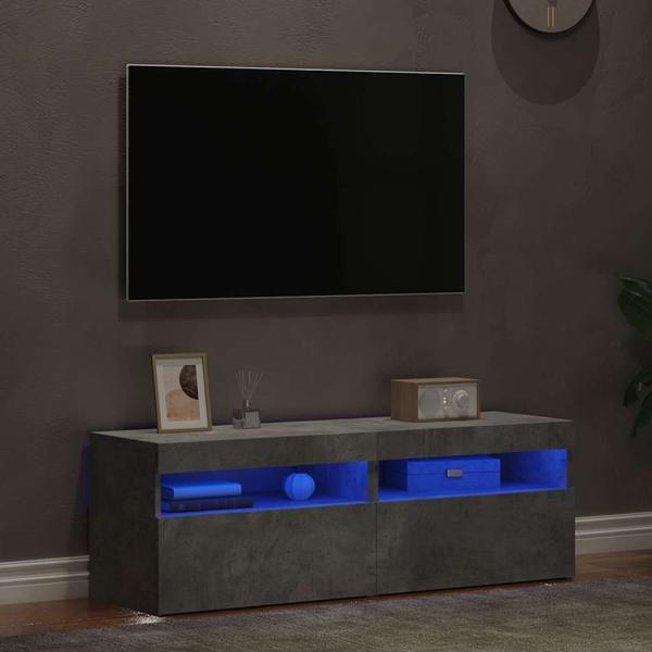 ARDEBO.de - TV-Schränke LED-Leuchten 2 Stk. Betongrau 60x35x40 cm