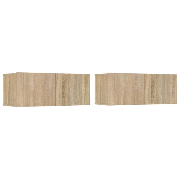 TV-Schränke 2 Stk. Sonoma-Eiche 80x30x30 cm Holzwerkstoff