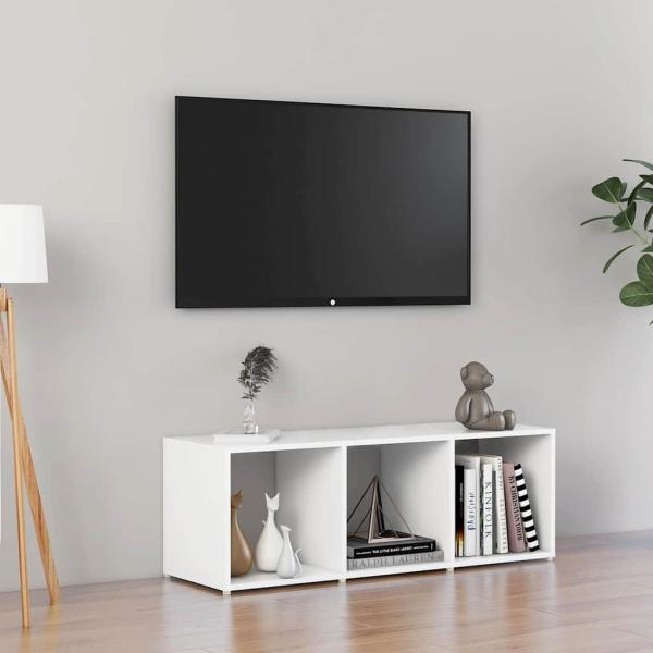 ARDEBO.de - TV-Schrank Weiß 107x35x37 cm Holzwerkstoff