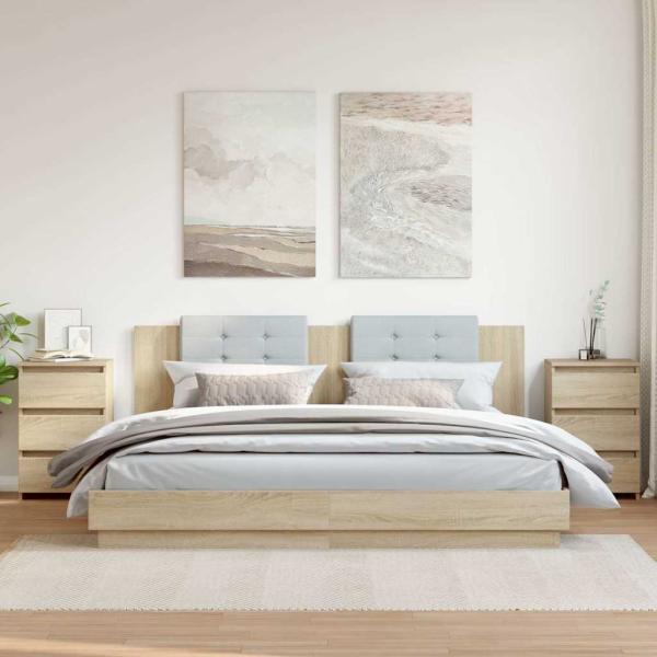 ARDEBO.de - Nachttische 2 Stk. Sonoma-Eiche 40x35x62,5 cm Holzwerkstoff