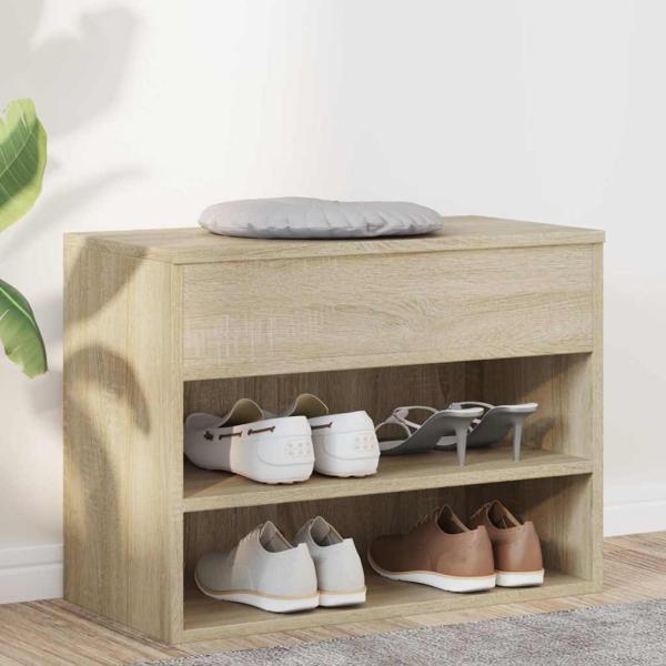 ARDEBO.de - Schuhbank Sonoma-Eiche 60x30x45 cm Holzwerkstoff