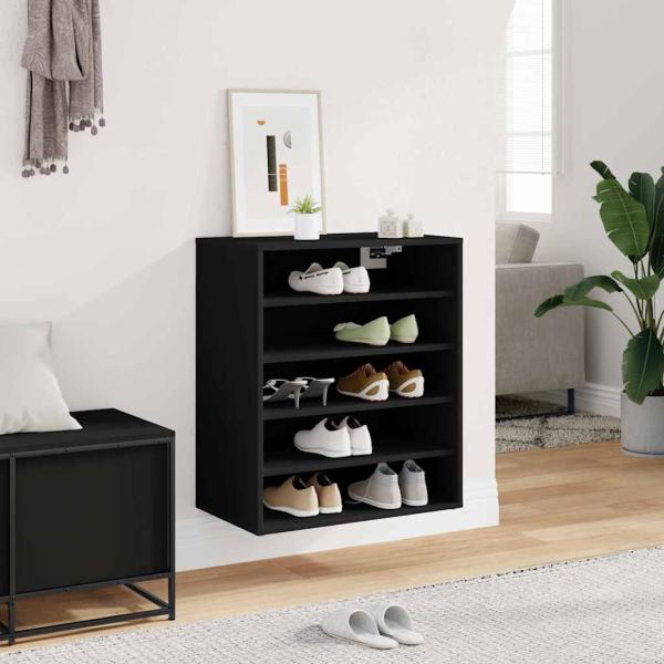 Schuhschränke 60 x 35 x 70 cm Schwarz 6 Fächer für Schuhe