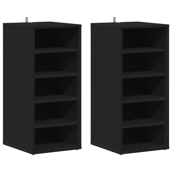 Schuhschränke 31,5 x 35 x 70 cm Schwarz 6 Fächer für Schuhe
