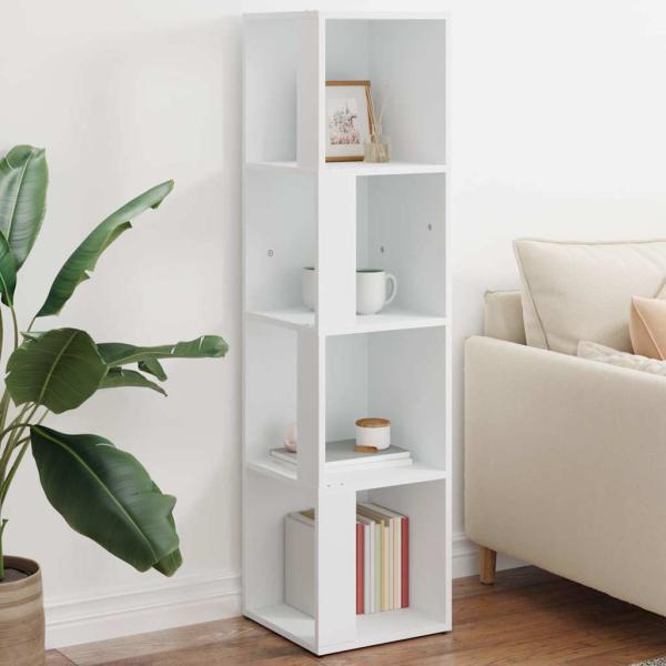ARDEBO.de - Eckregale 33 x 33 x 132 cm Engineered Wood Weiß