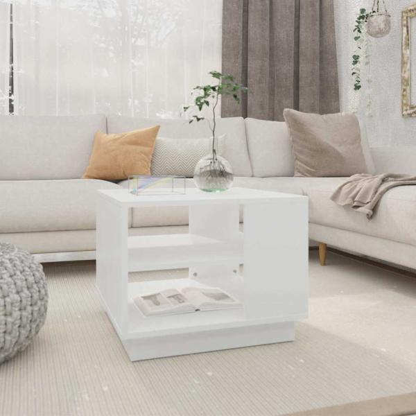 ARDEBO.de - Couchtisch Weiß 55x55x43 cm Holzwerkstoff