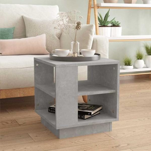ARDEBO.de - Couchtisch Betongrau 40x40x43 cm Holzwerkstoff
