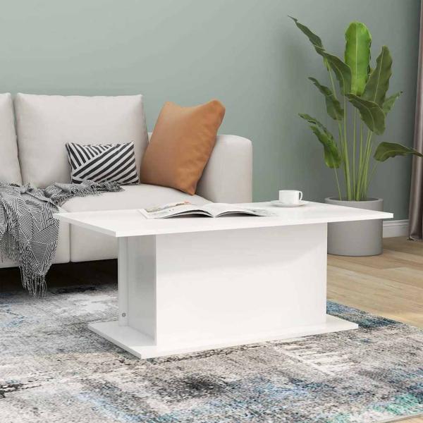 ARDEBO.de - Couchtisch Weiß 102x55,5x40 cm Holzwerkstoff