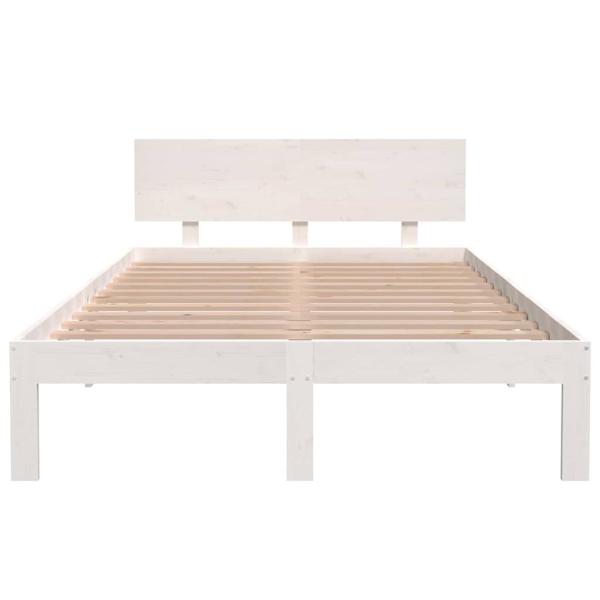 Massivholzbett ohne Matratze Weiß 120x200 cm Kiefernholz