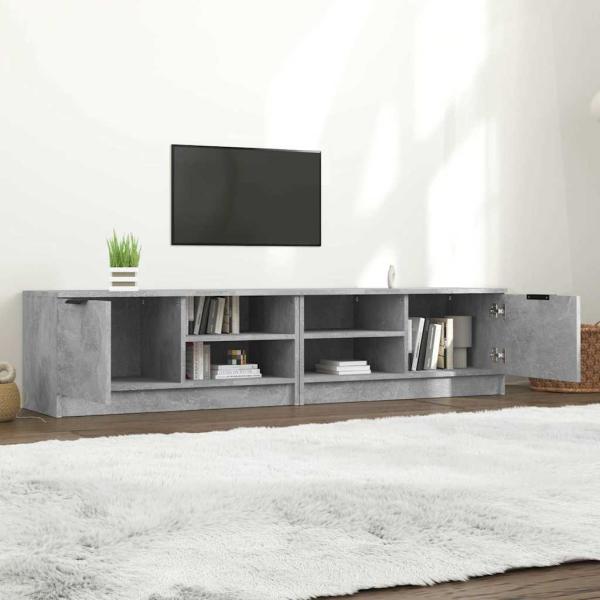 TV-Schränke 2 Stk. Betongrau 80x35x36,5 cm Holzwerkstoff