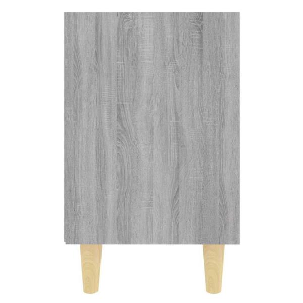 Nachttisch mit Massivholz-Beinen Grau Sonoma 40x30x50 cm