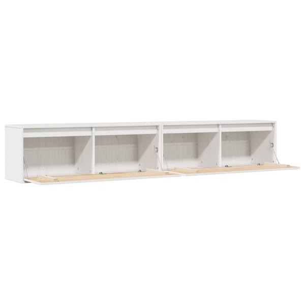 Wandschr?nke 2 Stk. Wei? 100x30x35 cm Massivholz Kiefer