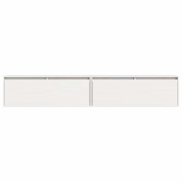 Wandschr?nke 2 Stk. Wei? 100x30x35 cm Massivholz Kiefer