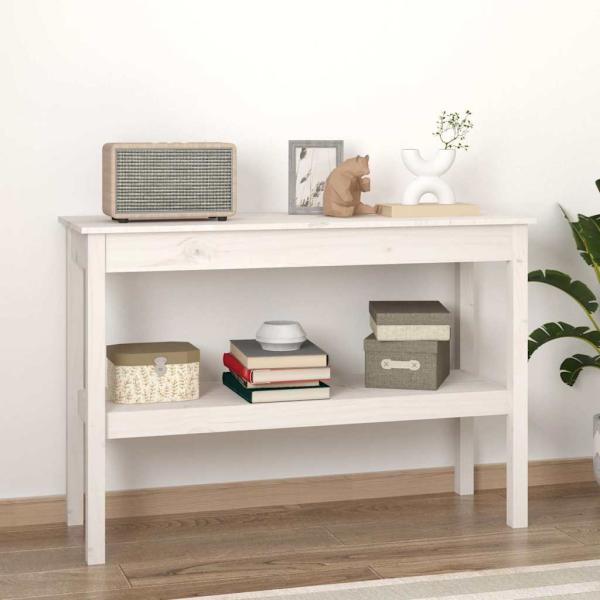 ARDEBO.de - Konsolentisch Weiß 110x40x75 cm Massivholz Kiefer