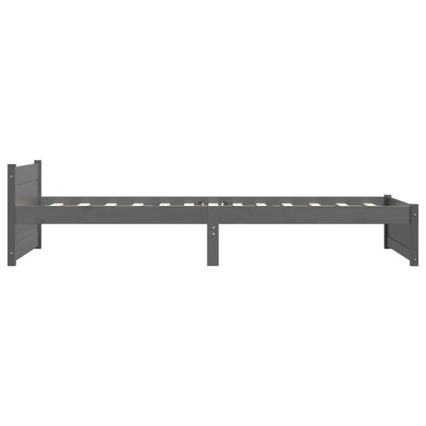Massivholzbett Grau 75x190 cm