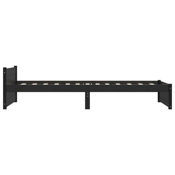 Massivholzbett Schwarz 90x200 cm