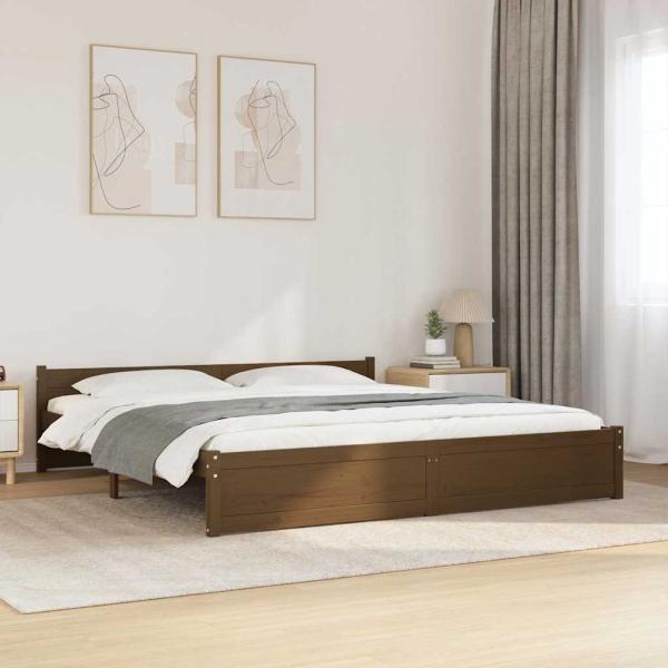 ARDEBO.de - Massivholzbett Honigbraun 200x200 cm