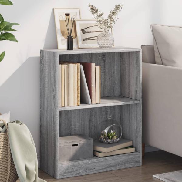 ARDEBO.de - Bücherregal Grau Sonoma 60x24x76 cm Holzwerkstoff