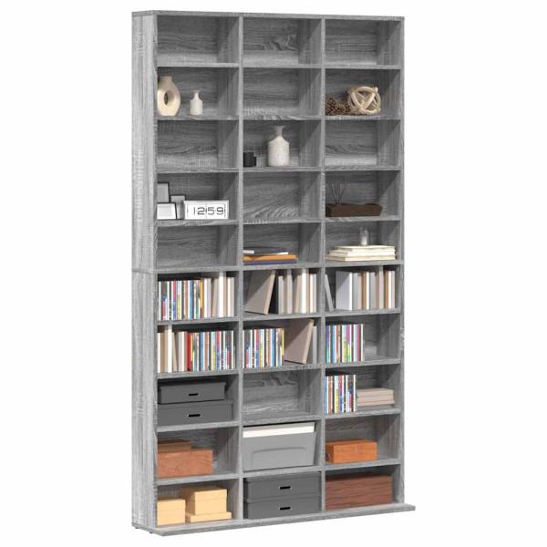 CD-Regal Grau Sonoma 102x23x177,5 cm Holzwerkstoff