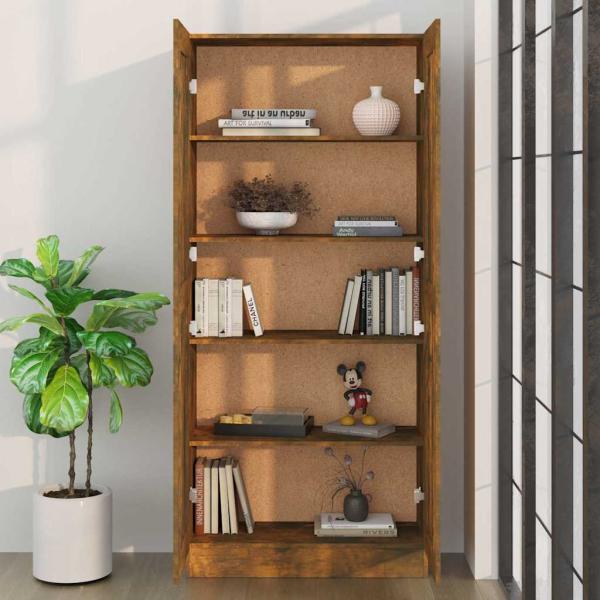 Bücherschrank Räuchereiche 82,5x30,5x185,5 cm Holzwerkstoff