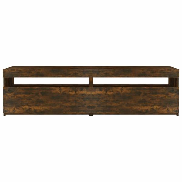 TV-Schrank mit LED-Leuchten 2 Stk. Räuchereiche 75x35x40 cm