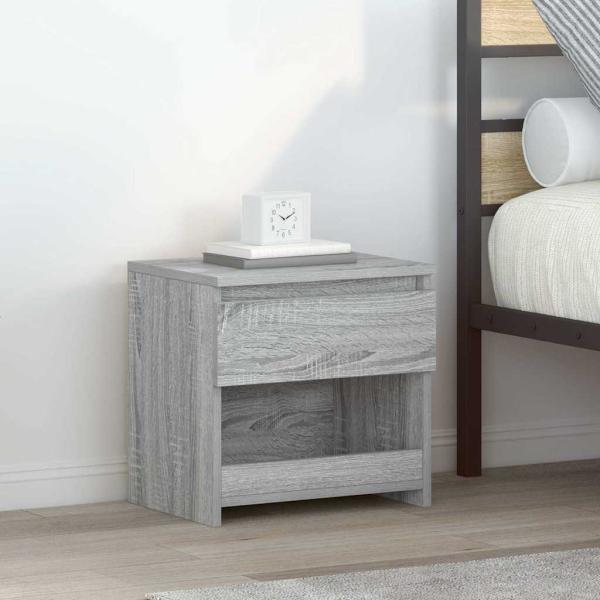 ARDEBO.de - Nachttisch Grau Sonoma 40x30x39 cm Holzwerkstoff